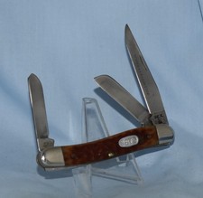 RARE VINTAGE CASE XX BONE STOCKMAN KNIFE 6318 2 DOT 1988 TESTED XX 