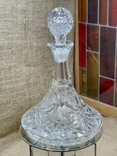 Italian Made Lead Crystal Ship's / Captain's Decanter 11
