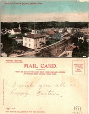 Jackson MN Birds Eye View of City Postcard Used (46432) picture