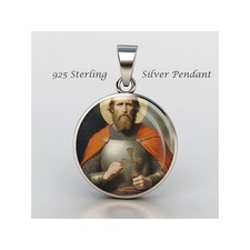 Saint Blessed Charles The Good 925 Sterling Silver Christian Medal picture