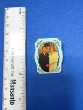 Princess Diana Pin Button Pinback Prince Charles Danbury Mint Collection Gold 24 picture