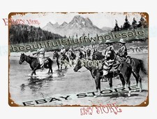 Frederic Remington 1895c Recent Uprising among Bannock Indians Tin Sign man cave picture