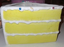 planter slice of cake white with sprinkles picture