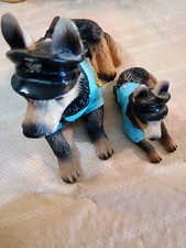 Avery Creations German Shepherd Police Dog Figurine Father And Son picture