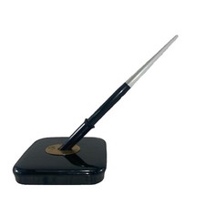 Esterbrook Black & Clear Dip-less Desk Fountain Pen - 2550 Nib w/ Stand - 1950's picture