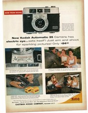 1959 Kodak Automatic 35mm Camera with Electric Eye Vintage Print Ad picture
