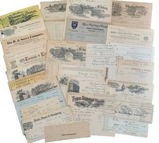 Antique Receipts Invoice Goods Billhead Ephemera Lot 1800’s 1900’s picture
