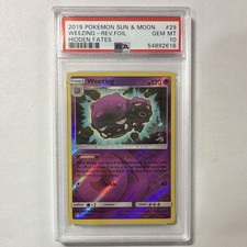 Pokémon Hidden Fates Weezing #29 Reverse Foil PSA 10 POP 28 picture