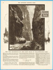 1917 Burlington Route Railroad Cody Road Yellowstone National Park Train Ad picture