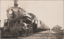 Locomotive 2136 Train Depot Richville Biglow New York NY RPPC RPO 1910s Postcard picture