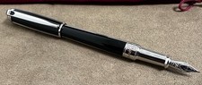 S.T. Dupont Line D Medium Black and Palladium Fountain Pen, 14k Nib picture