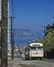 1950s SAN FRANCISCO Bus Public Transportation Classic Retro Poster Photo 16x24 picture