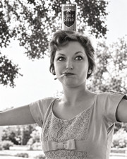 Novelty Americana Vintage Photo Reprint Smoking Woman Lone Star Beer TEXAS 8x10 picture