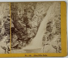 Glen Ellis Falls, White Mountains, NH Stereoview, Kilburn Brothers Waterfall picture