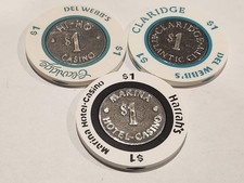 Various ATLANTIC CITY $1 Casino Poker Chips **Lot of 3 Chips - CIC - Vntg 1980's picture