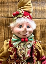 Whimsical ROBERT STANLEY Posable Collectible Christmas Shelf Sitter Elf 18” picture