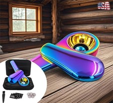 4 Inch Stainless Steel Magnetic Spoon Tobacco Smoking Metal Pipe 15 Filters Case picture