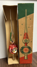 UNIQUE Max Eckarot Shiny Brite West Germany Christmas tree topper ornament glass picture