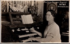 Lena Sanman Organist KFNF Shenandoah Iowa RPPC Real Photo Postcard 1920s picture