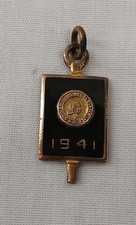 Vintage 1941 Wesleyan University Seal Enamel Pendant Key Fob picture
