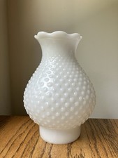 Vintage Milk glass HOBNAIL Hurricane Lamp Shade 3