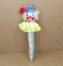 Vtg RARE Soffieria De Carlini CLOWN Glass Christmas Ornament Glitter Swirl Twist picture
