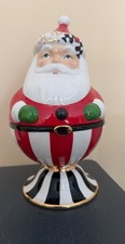 New MacKenzie-Childs Nostalgia Santa Lidded Dish picture