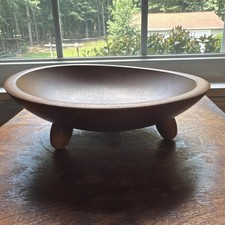 Vintage Wood Bowel Med-Century Modern Woodcroftery Handmade Footed 9.25 inch picture