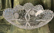 American Brilliant Cut Glass Large Fruit Bowl With Sawtooth Rim. Circa 1886-1915 picture