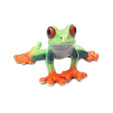 Northern Rose Red-Eyed Tree Frog - Birthday Gift - Miniature Porcelain Figurine picture