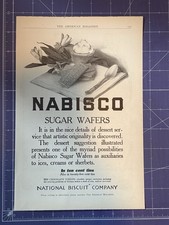 1910 PRINT AD NABISCO SUGAR WAFERS NATIONAL BISCUIT COMPANY IN TEN CENT TINS picture