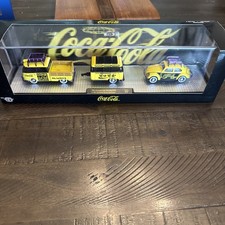 M2 Machines CHASE Coca-Cola Yellow Vehicle Set VW Double Cab Truck Bus VW BUG picture