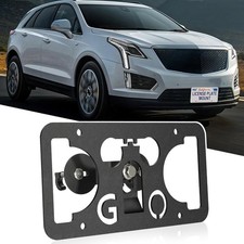 No Drill Front Bumper License Plate Mount Compatible with Cadillac CT4 Black picture