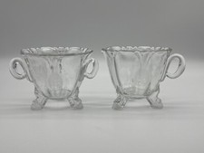 Heisey Minuet Crystal Dolphin Footed Sugar Bowl and Creamer picture