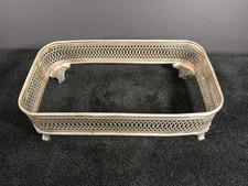 Vtg Silver-plated Footed Casserole Dish Holder - Scrolled Claw Feet - No Handle picture