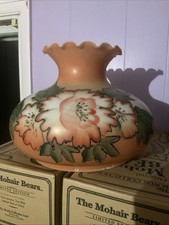 Vintage Handpainted Peach Glass Lampshade Gwtw Victorian picture