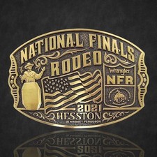Montana Silversmiths LIMITED EDITION 2021 Hesston NFR Bronze Buckle $110 - NEW picture