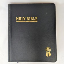 Vintage 1948 Hertel Holy Bible Blue Ribbon Edition KJV Red Letter Black From picture