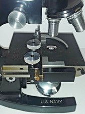 Vintage World War II Bausch & Lomb US Navy Brass Microscope WW2 UL6643 1937-1942 picture