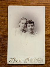 Two Women Siblings Sisters 1890s Cabinet Card Portrait Photo Monmouth Illinois picture