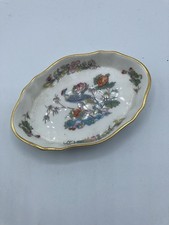 WEDGWOOD Bone China Kutani Crane Oval Trinket Dish Jewelry Cup Made in England picture