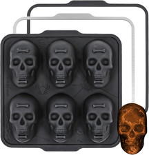 Skull Baking Pan, Muffin Pan Metal Reinforced Frame Silicone Skull Muffin: 1pc picture