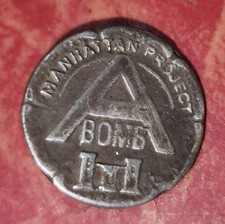 WW2 Manhattan Project A Bomb Sterling Silver Lapel Pin WWII picture