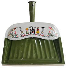 Vtg 1960s-1970s FOLK ART METAL DUSTPAN MCM 