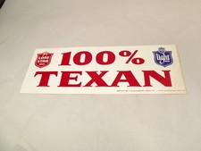 1987 Lone Star Beer 100% Texan Bumper Sticker Decal picture