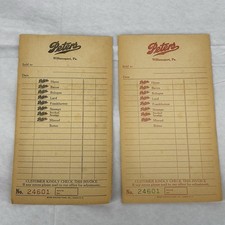 Vintage Peters Butcher Shop Invoice Receipt Williamsport PA 1940s Ephemera 2pc picture