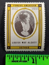Vintage Louisa May Alcott Author Famous Americans Poster Stamp picture