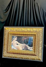 Ornate Antique 20th Century  Baroque Picture Nude Louvre Print Frame 10.5x8.5” picture