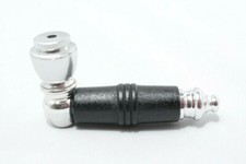 Black Metal Wood Body Smoking Pipe Tobacco Smoking Hand Pipe with Cap Lids picture