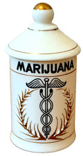 Weed Apothecary Ceramic Medicine Drug Store Canister Jar Bottle Vtg Japan Old picture